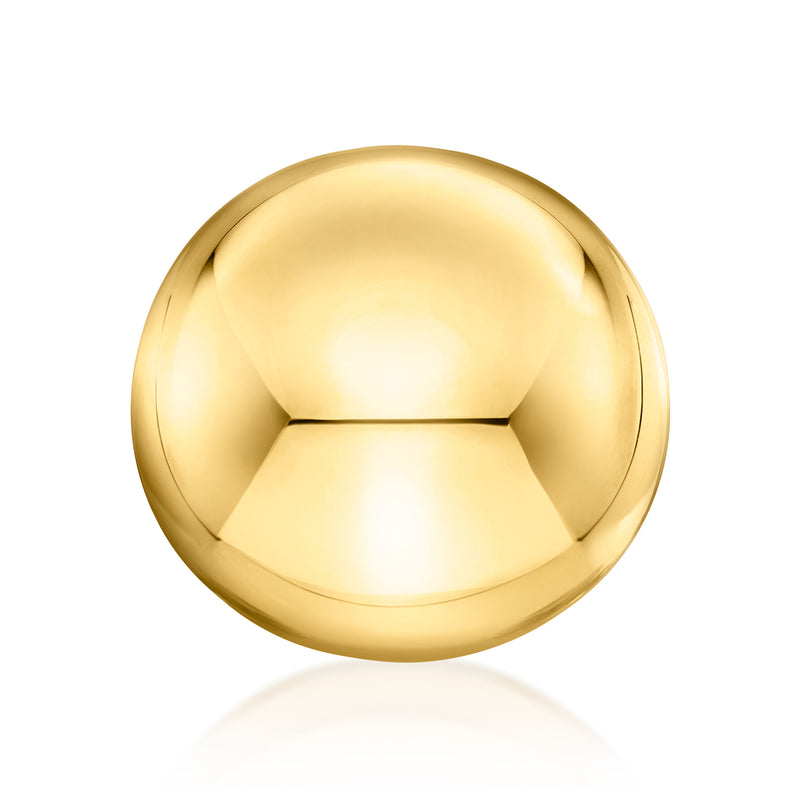 Gold over sterling dome ring, front view of rounded dome