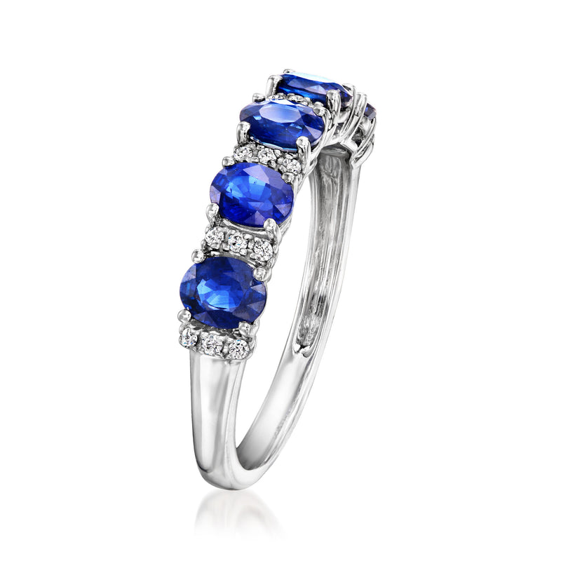 1.60 ct. t.w. Sapphire Ring with Diamonds in Platinum