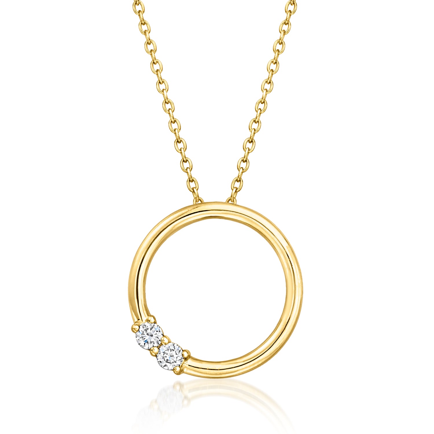 .20 ct. t.w. Lab Grown Diamond Circle Pendant Necklace in 18kt Gold Over Sterling