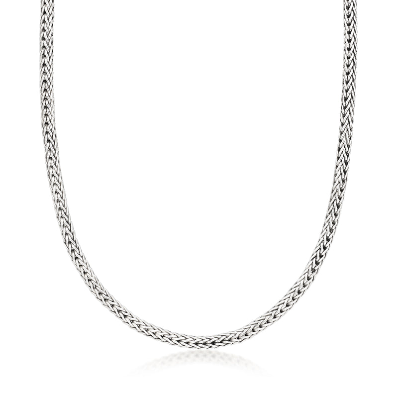 John Hardy sterling silver wheat-chain necklace with braided links
