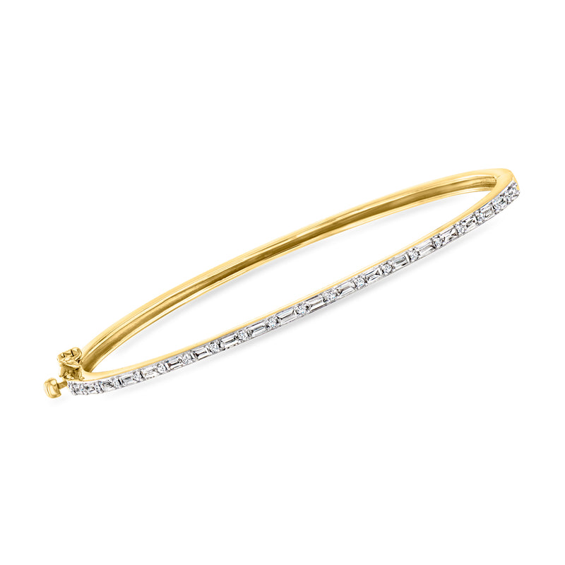 Gold vermeil bangle bracelet with lab-grown diamonds