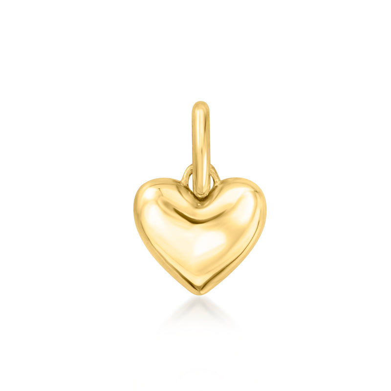 14kt yellow gold heart charm with top loop bail
