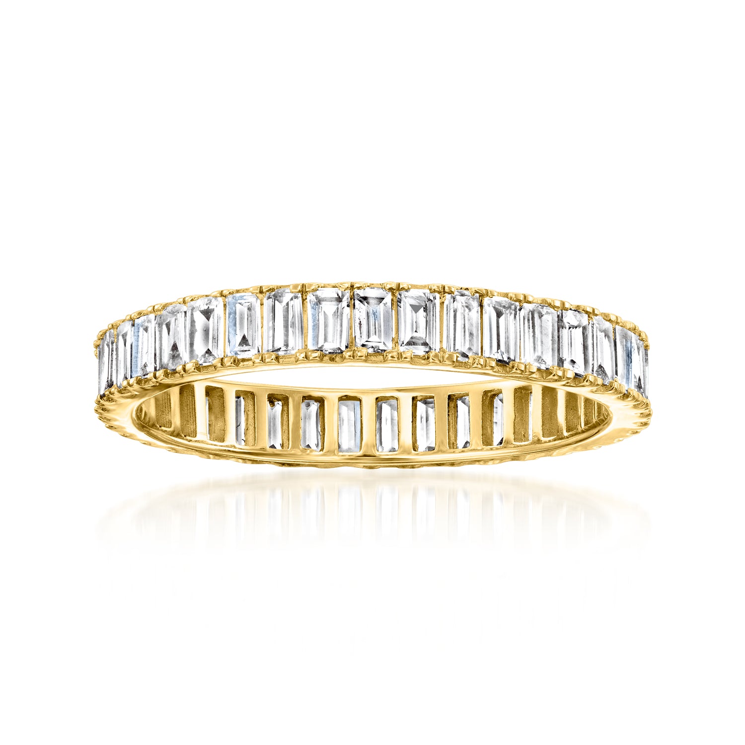 Ross-simons 1.00 Ct. T.w. Baguette Lab Grown Diamond Eternity Band In 14kt Yellow Gold