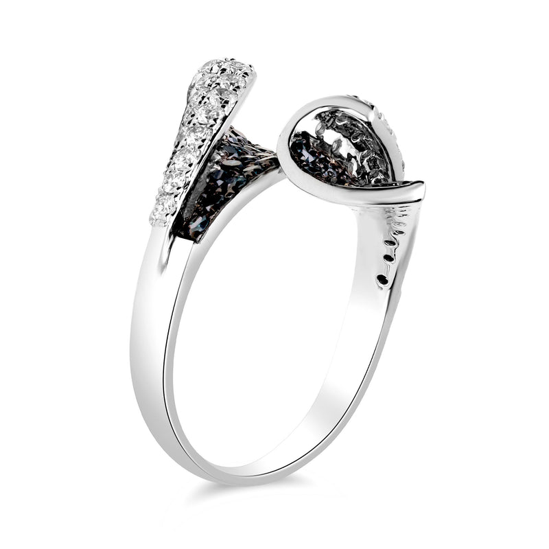 1.60 ct. t.w. Blue and White Diamond Bypass Ring in 14kt White Gold