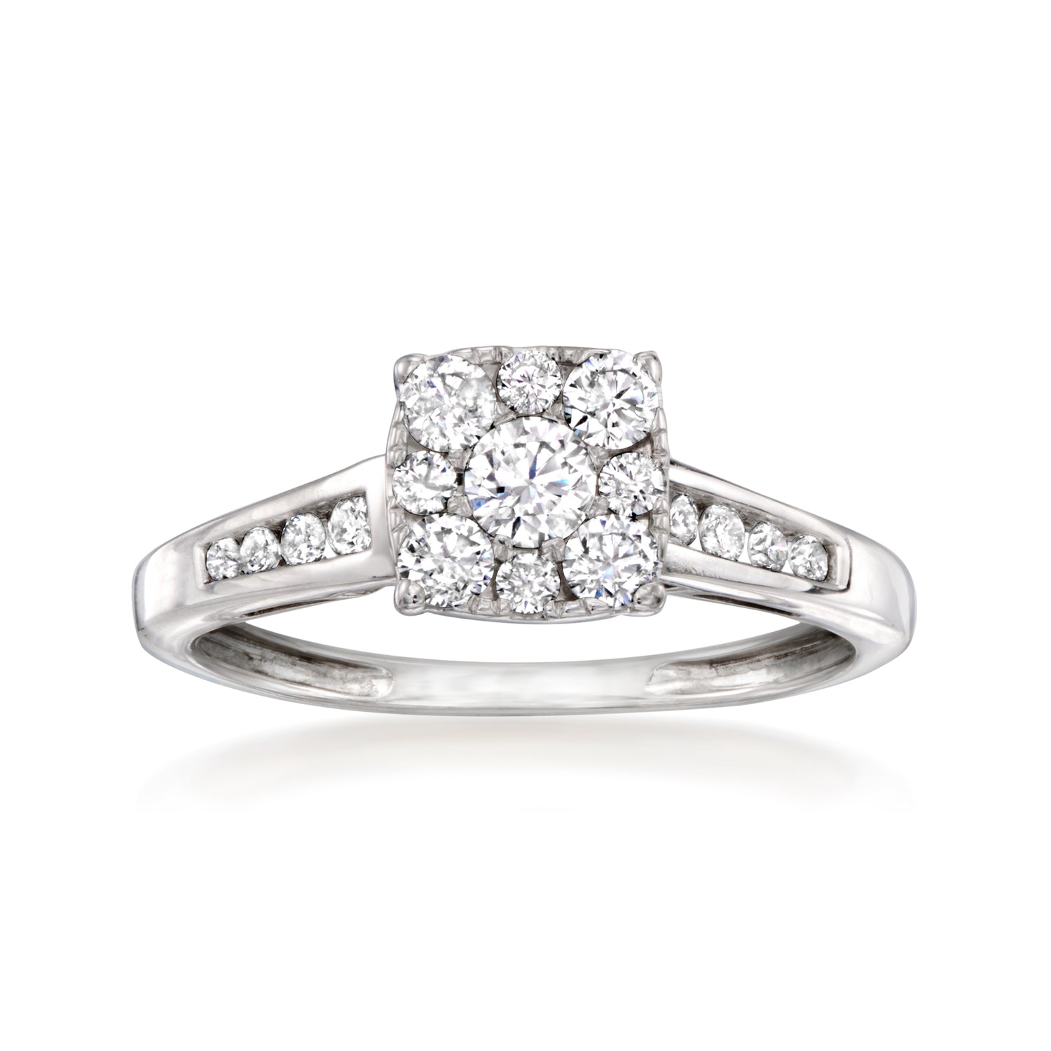 C. 1980 Vintage .62 ct. t.w. Diamond Cluster Ring in 10kt White Gold