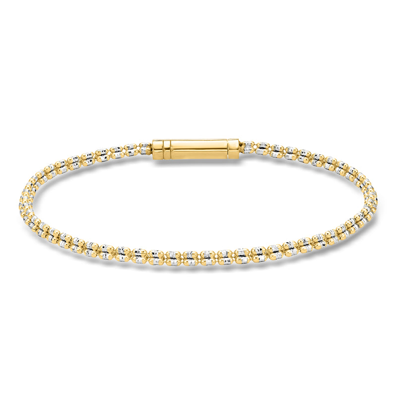 14kt two-tone gold ice-chain bracelet with box clasp