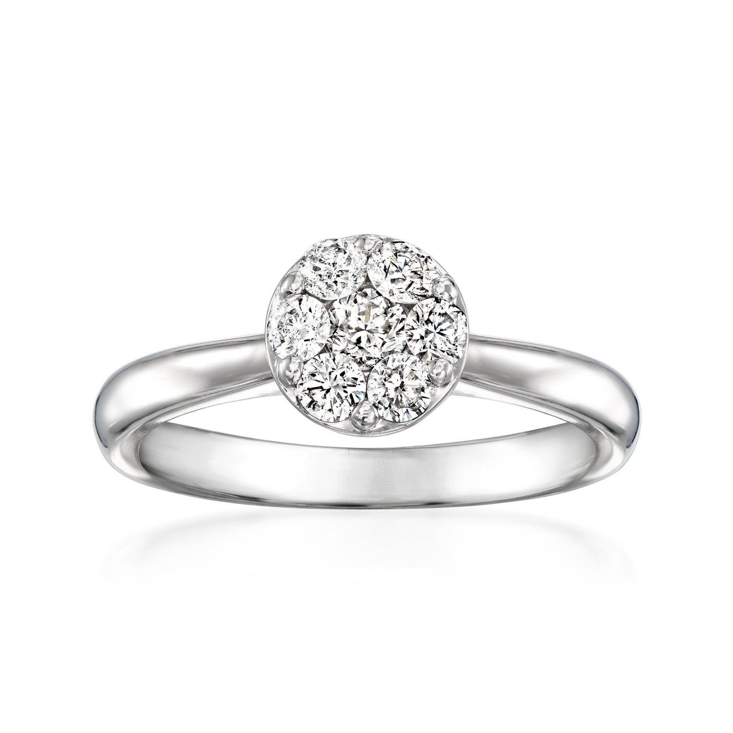 C. 2000 Vintage .25 ct. t.w. Diamond Cluster Ring in 14kt White Gold