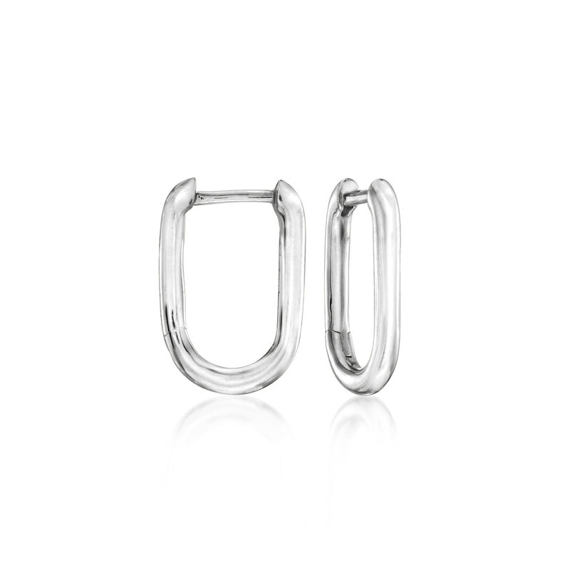 Sterling silver hoop earrings, hinged oval hoops with open clasp for removable drops