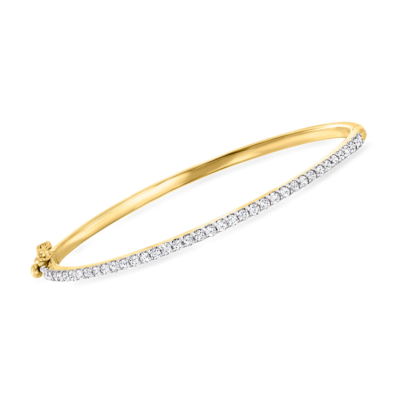 18kt gold vermeil bangle bracelet with pavé lab-grown diamonds