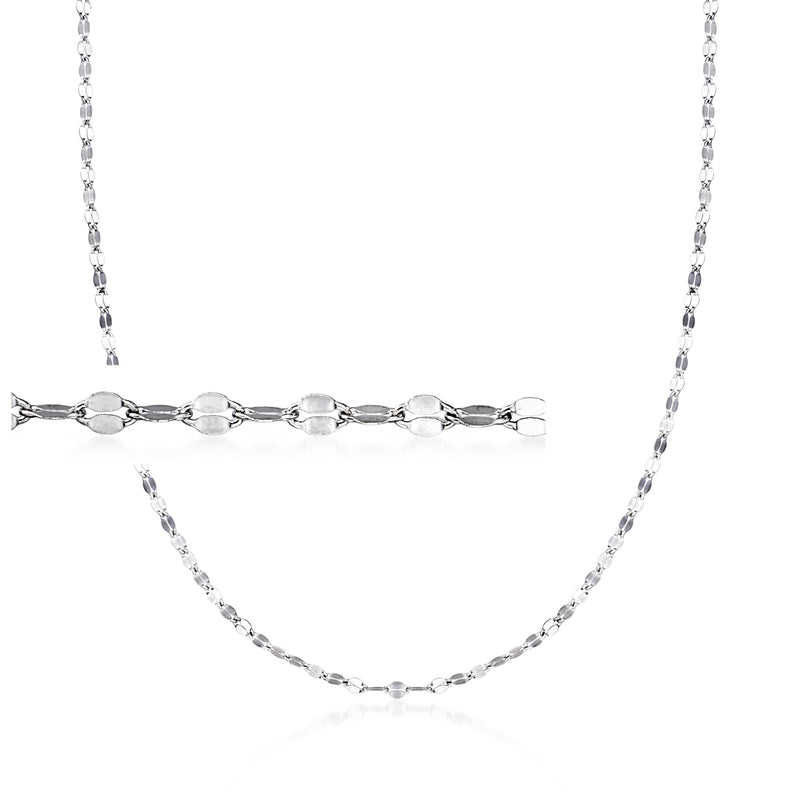 Sterling silver lumachina-chain necklace with oval links and clasp