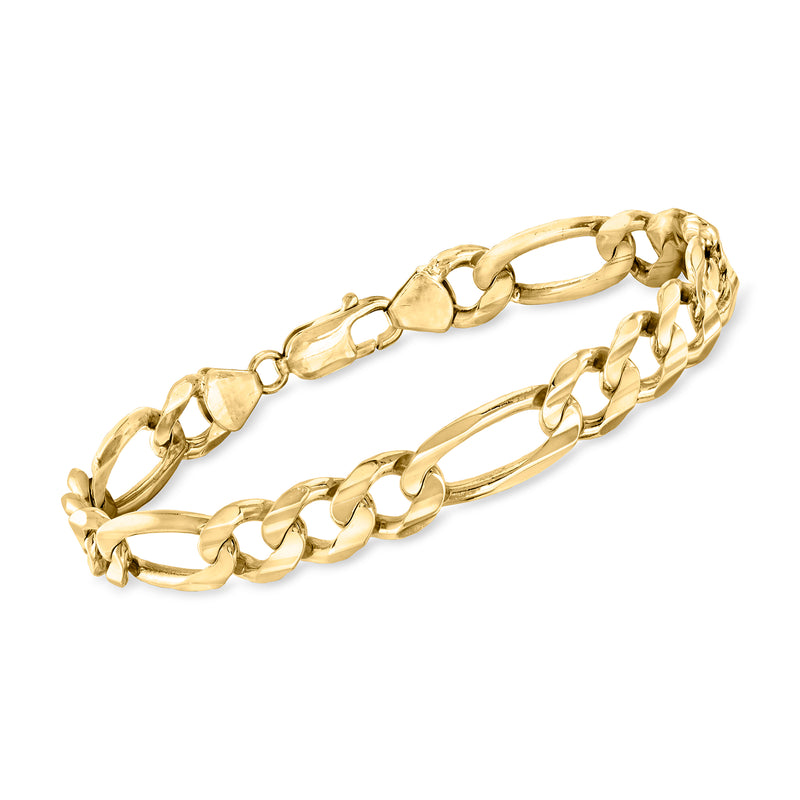 14kt yellow gold Figaro-link bracelet, vintage men's style