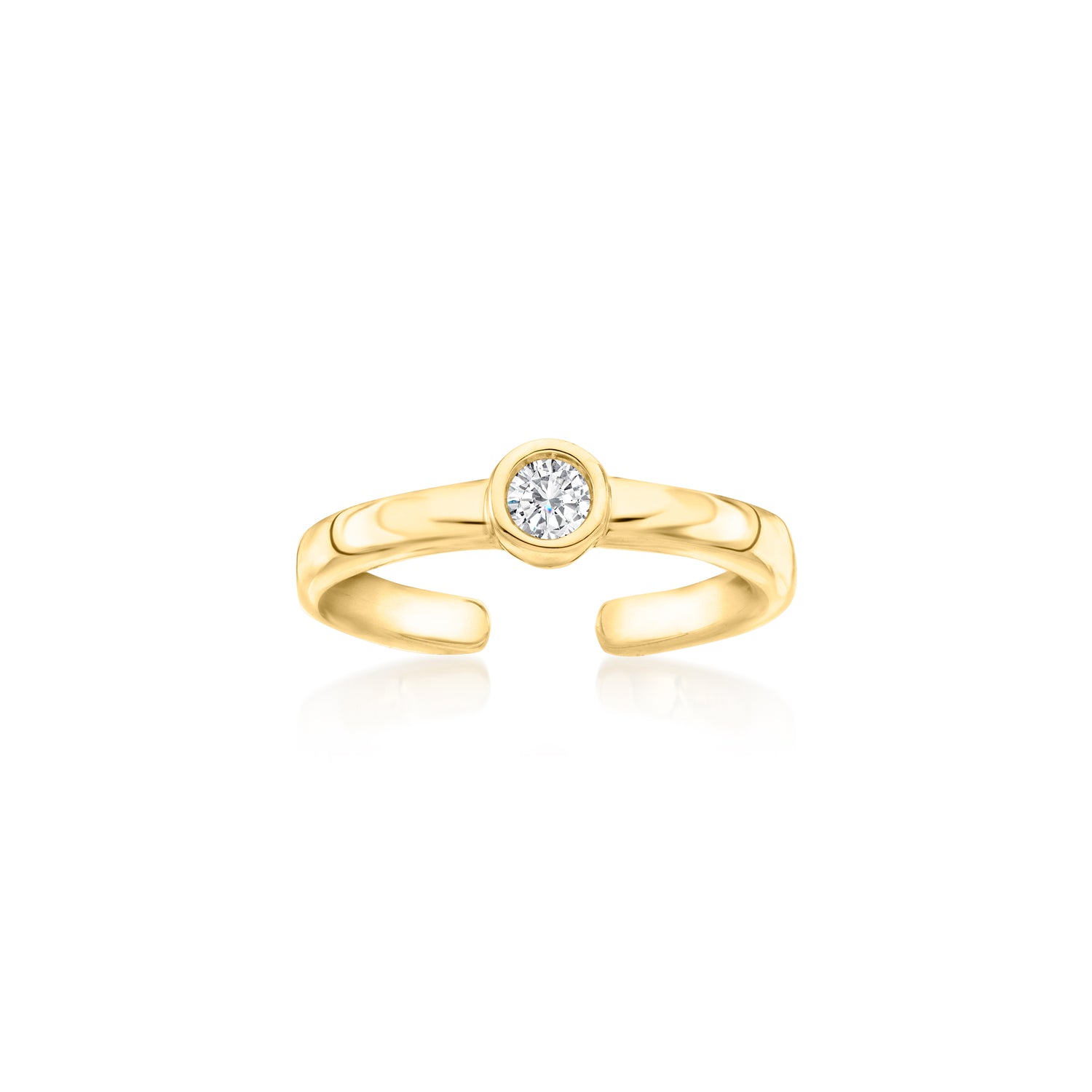 .10 Carat Bezel-Set Diamond Toe Ring in 18kt Gold Over Sterling