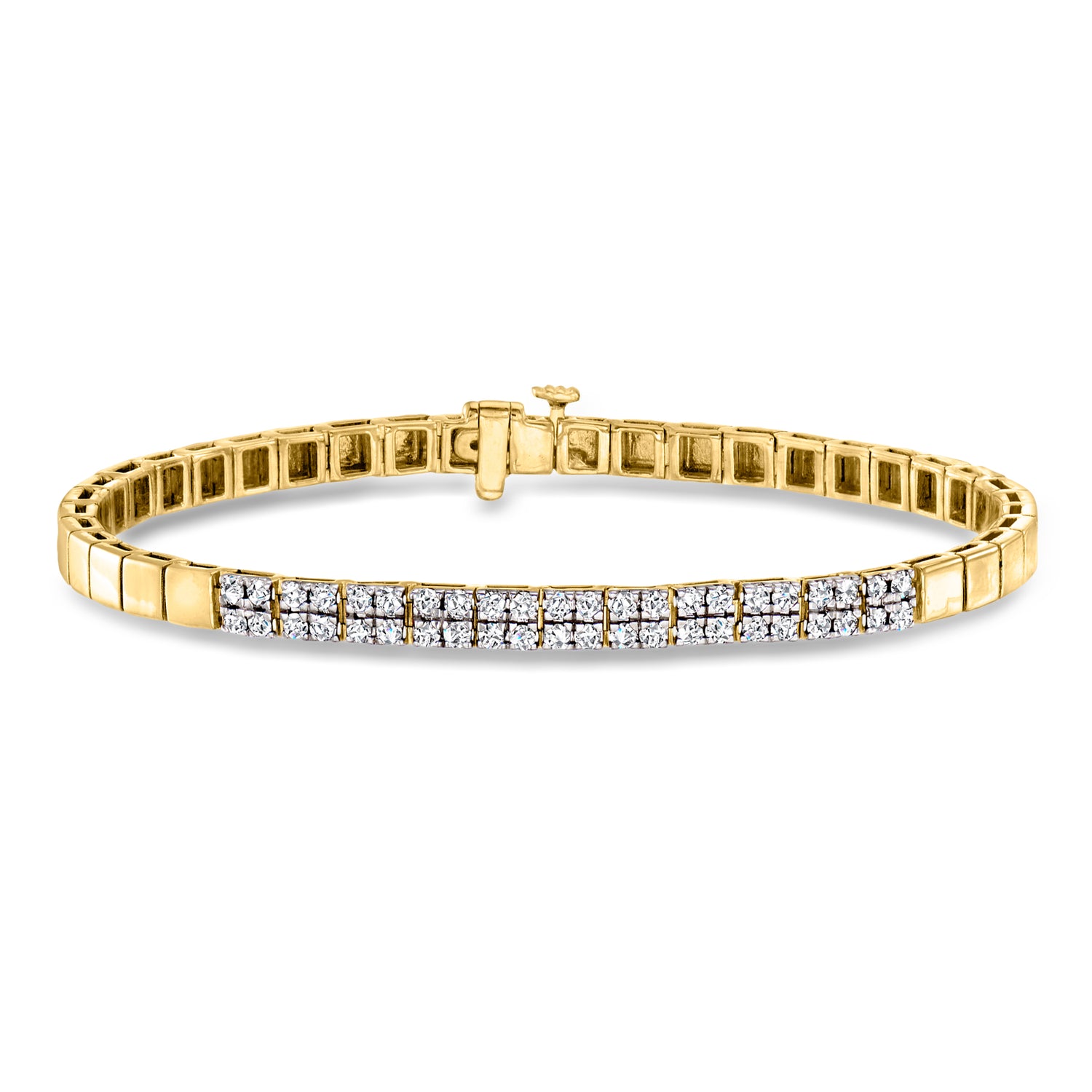 1.00 ct. t.w. Diamond Square-Link Bracelet in 18kt Gold Over Sterling