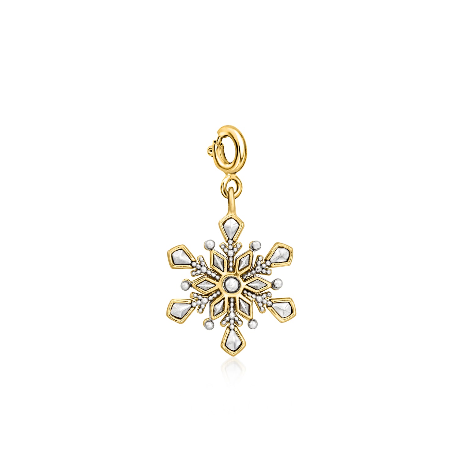 Sterling Silver and 18kt Gold Over Sterling Snowflake Charm