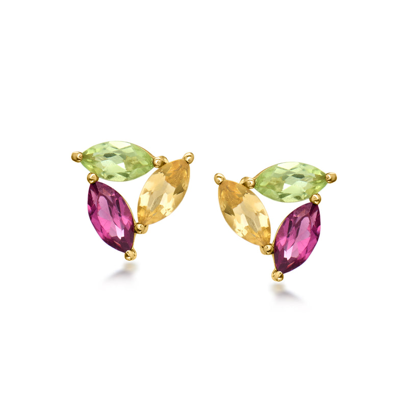 .70 ct. t.w. Multi-Gemstone Earrings in 14kt Yellow Gold