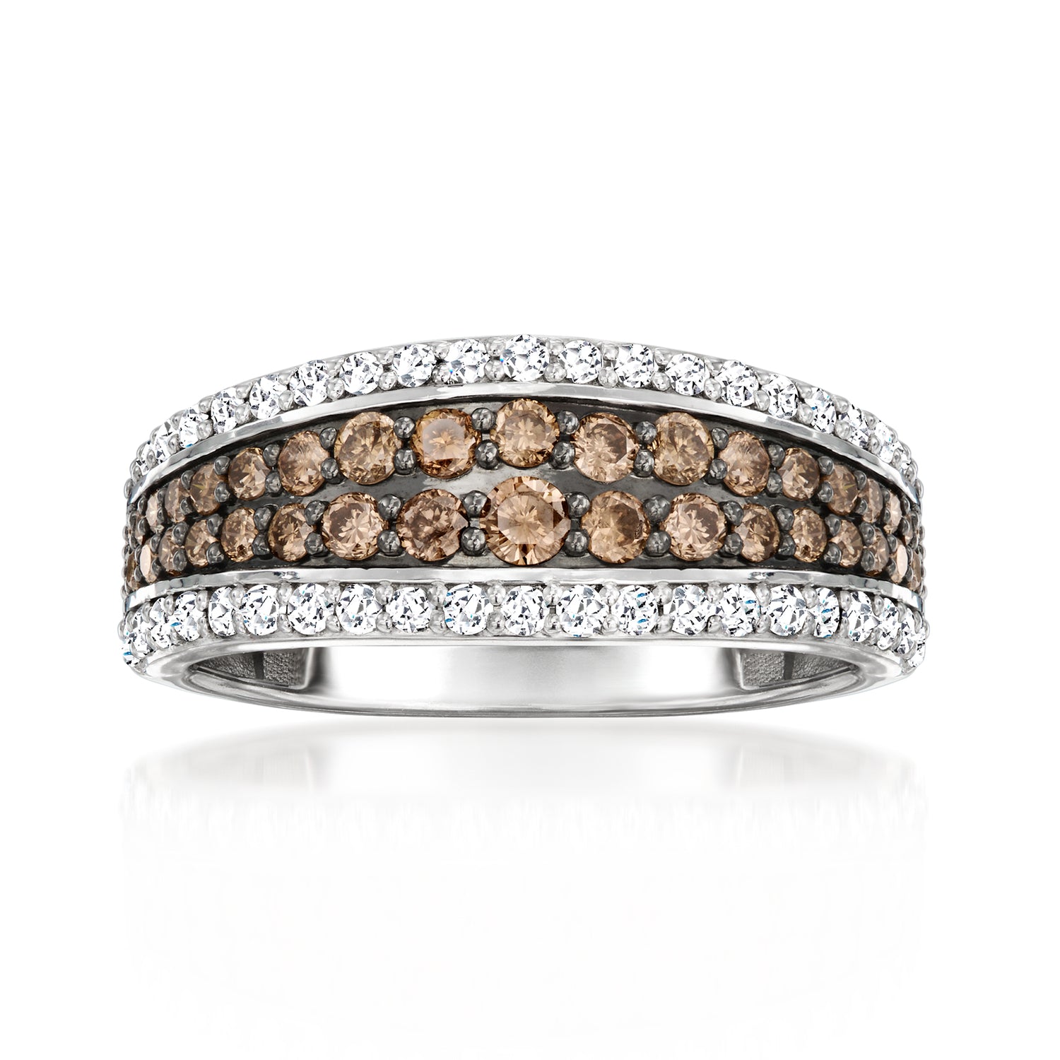 1.00 ct. t.w. Brown and White Diamond Ring in Sterling Silver