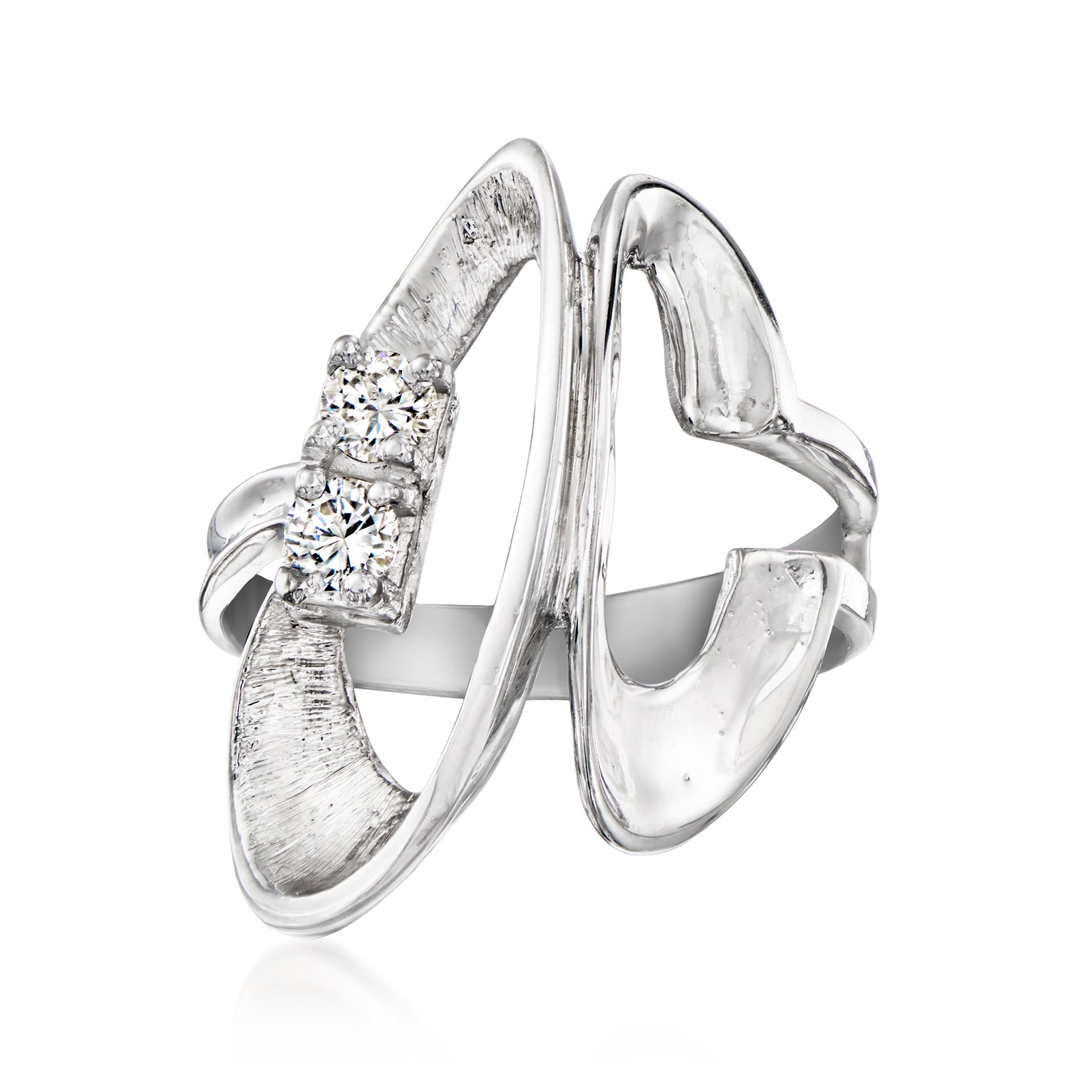 C. 1980 Vintage .25 ct. t.w. Diamond Open-Space Ring in 14kt White Gold