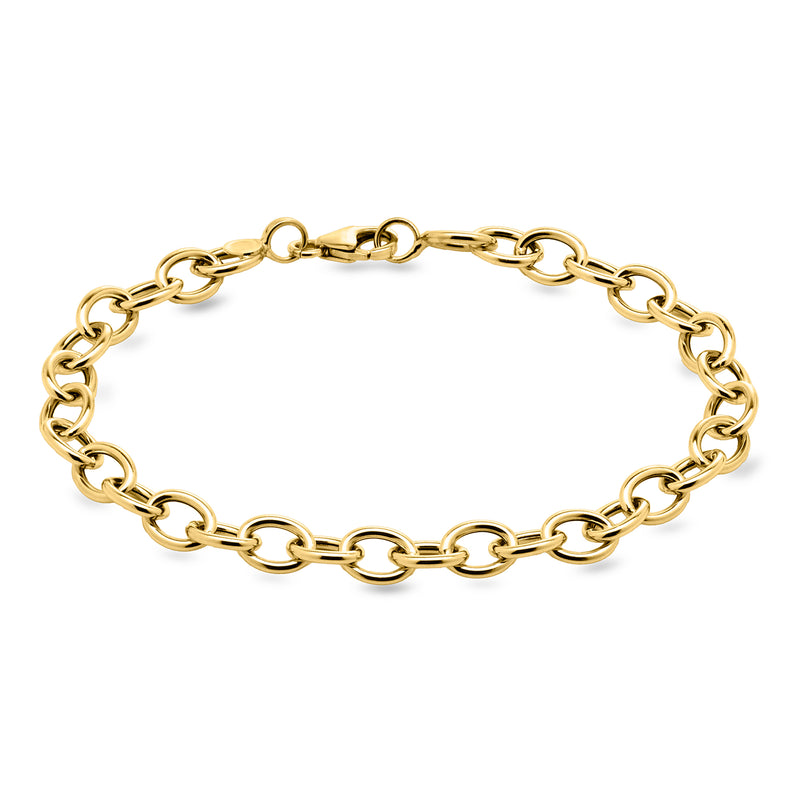 18kt yellow gold cable-link bracelet with interlocking chain links