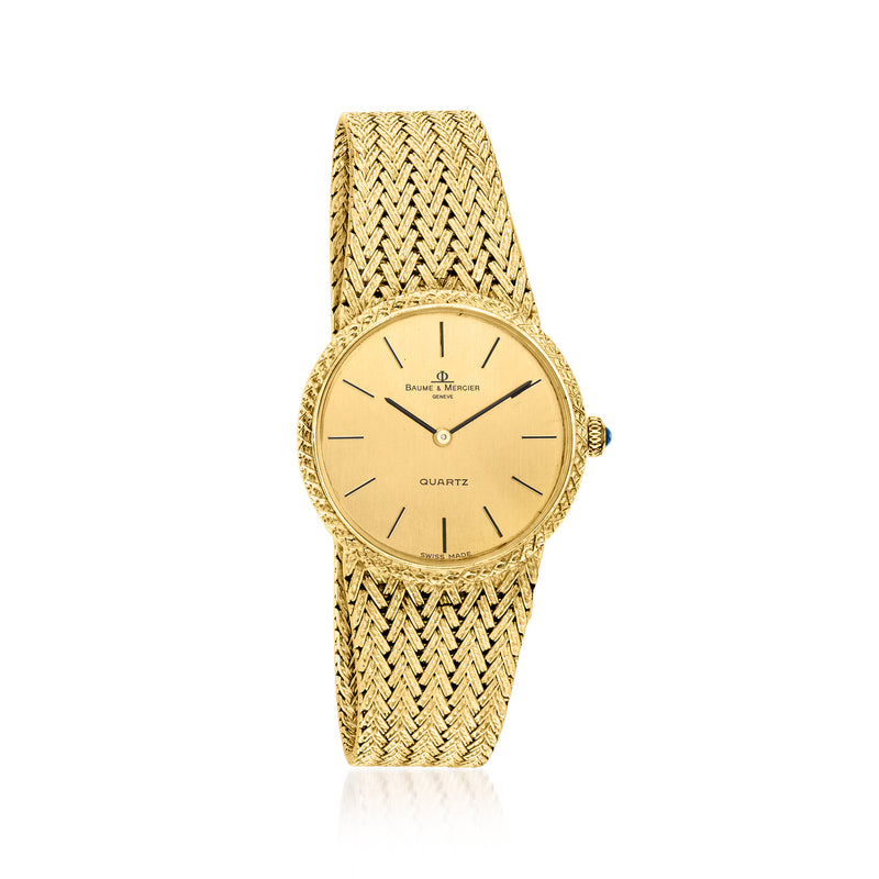 Baume & Mercier women's 14kt yellow gold quartz watch, gold dial