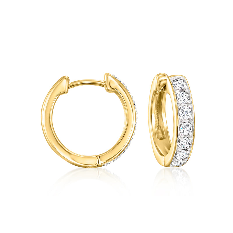 Charles Garnier Chloe gold hoop earrings with CZ stones