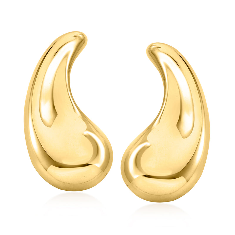 Tiffany 18kt yellow gold clip-on teardrop earrings, glossy smooth teardrop shape
