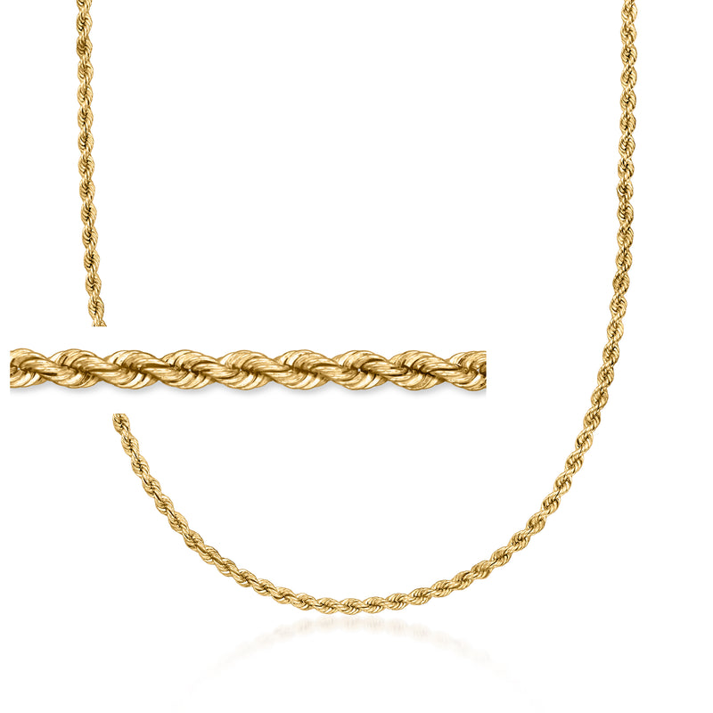 14kt yellow gold rope-chain necklace with twisted braided links