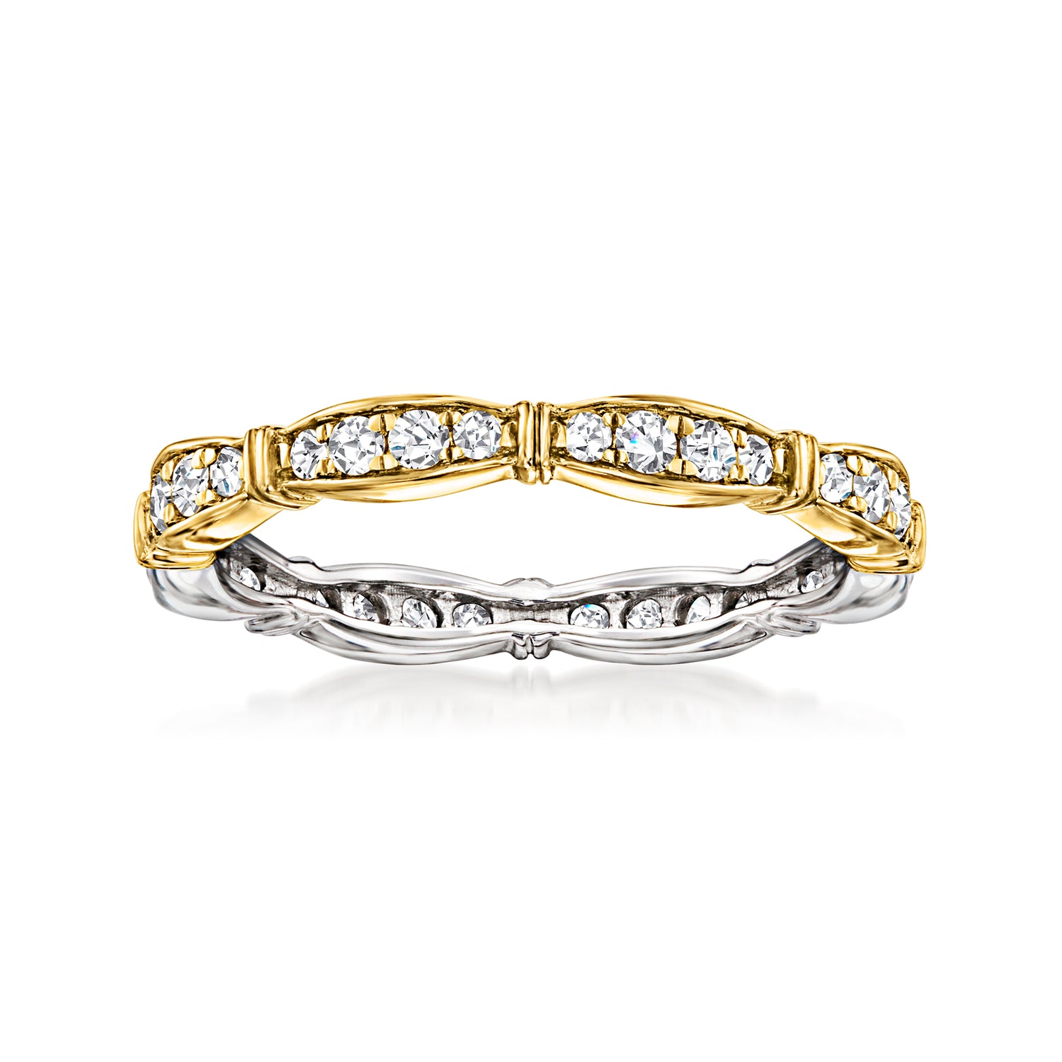 .50. ct. t.w. Diamond Ring in Sterling Silver and 18kt Gold Over Sterling