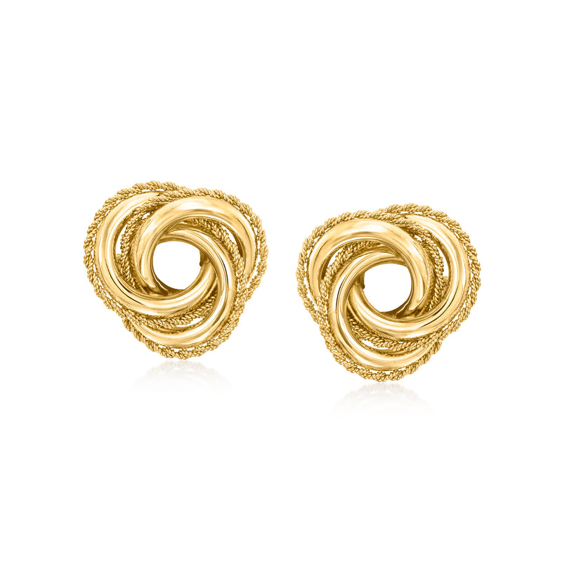 Vintage 14kt yellow gold open knot post earrings