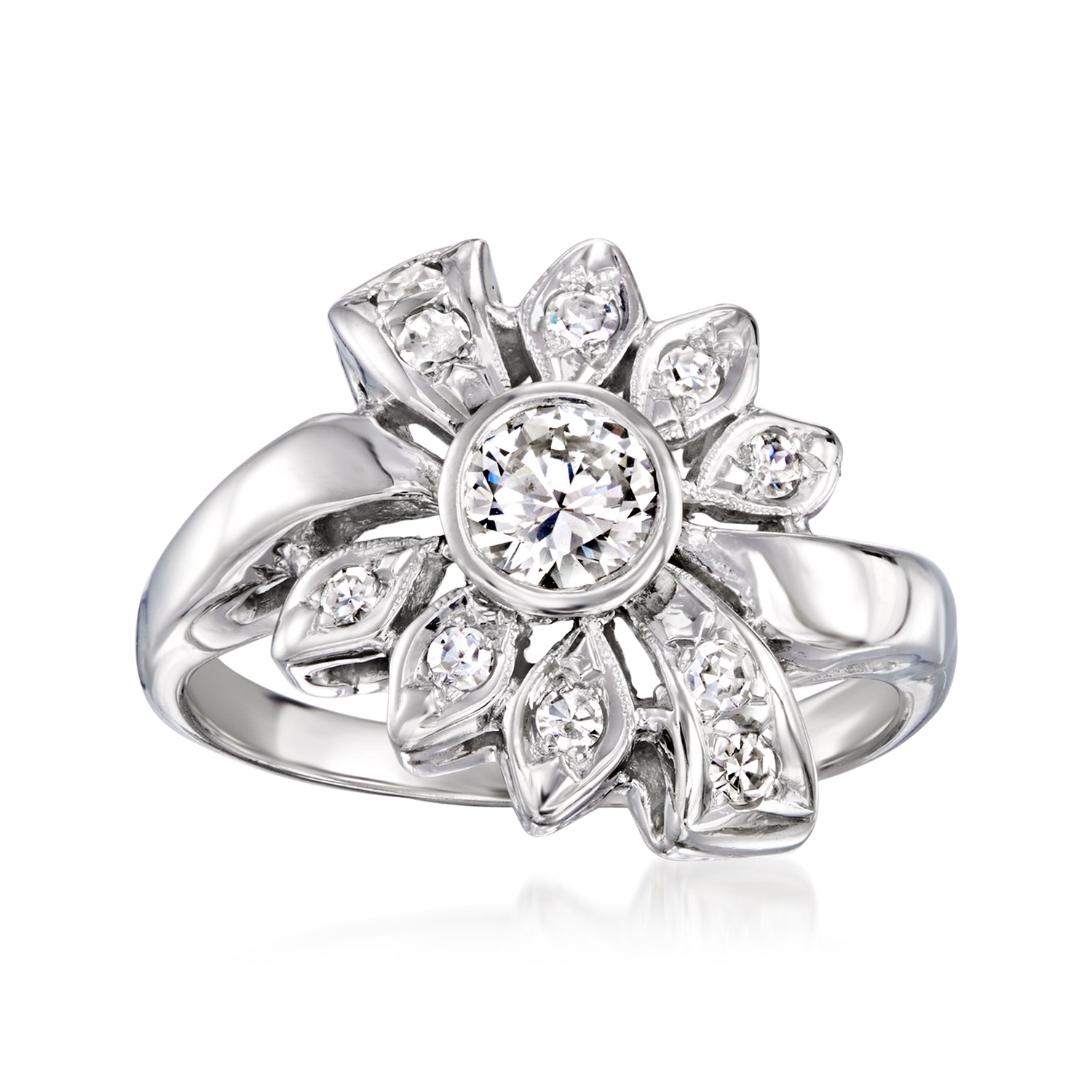 C. 1960 Vintage .60 ct. t.w. Diamond Ring in 14kt White Gold