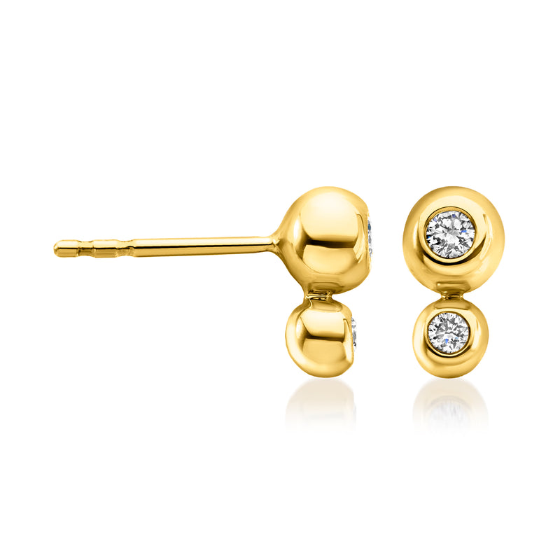 18kt gold over sterling round bezel-set lab-grown diamond drop earrings