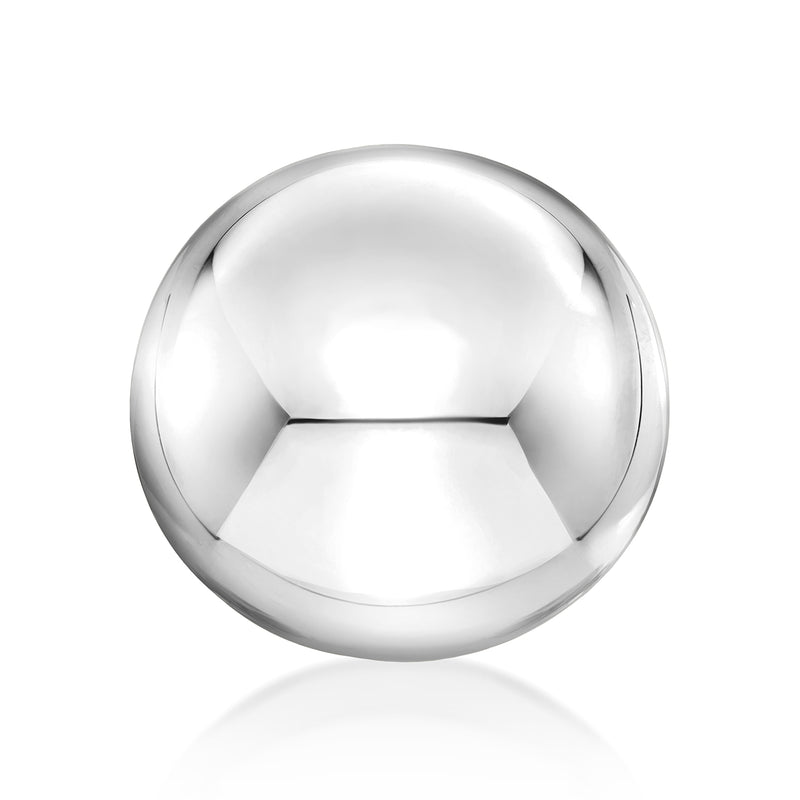 Sterling silver dome bead ring, smooth reflective round face