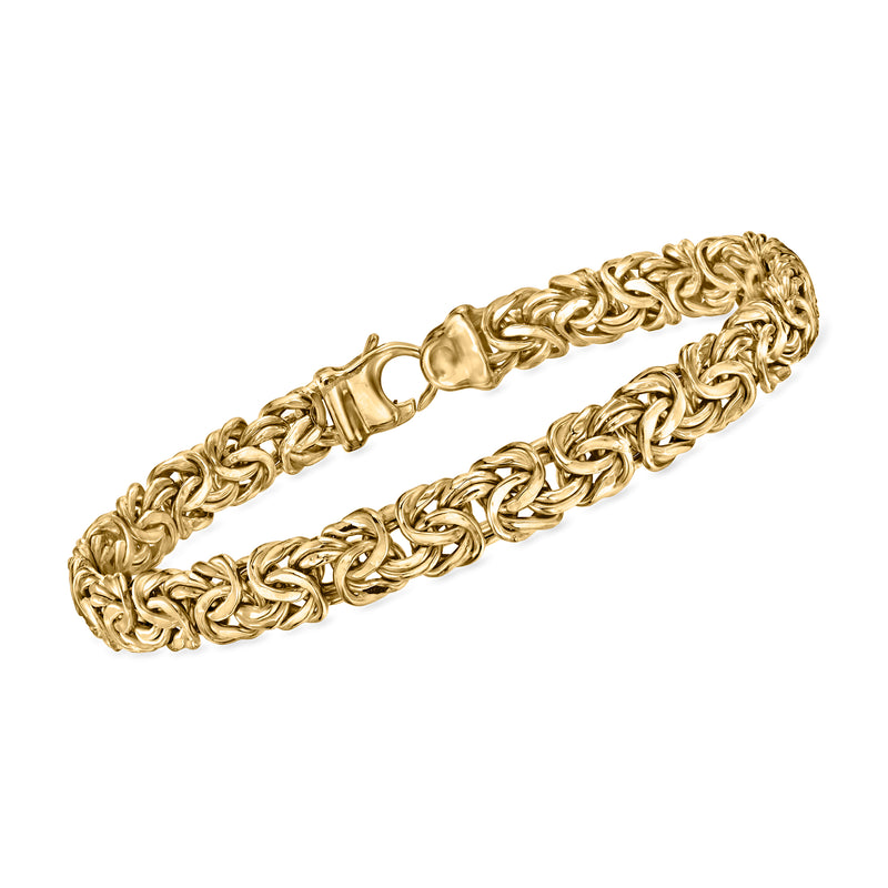 Vintage 14kt yellow gold Byzantine link bracelet with secure clasp