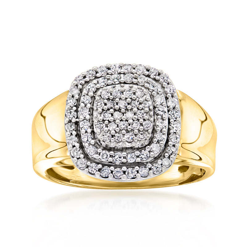 Vintage diamond cluster ring in 10kt yellow gold