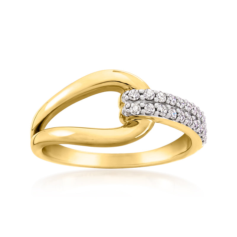 18kt gold over sterling diamond interlocking loop ring
