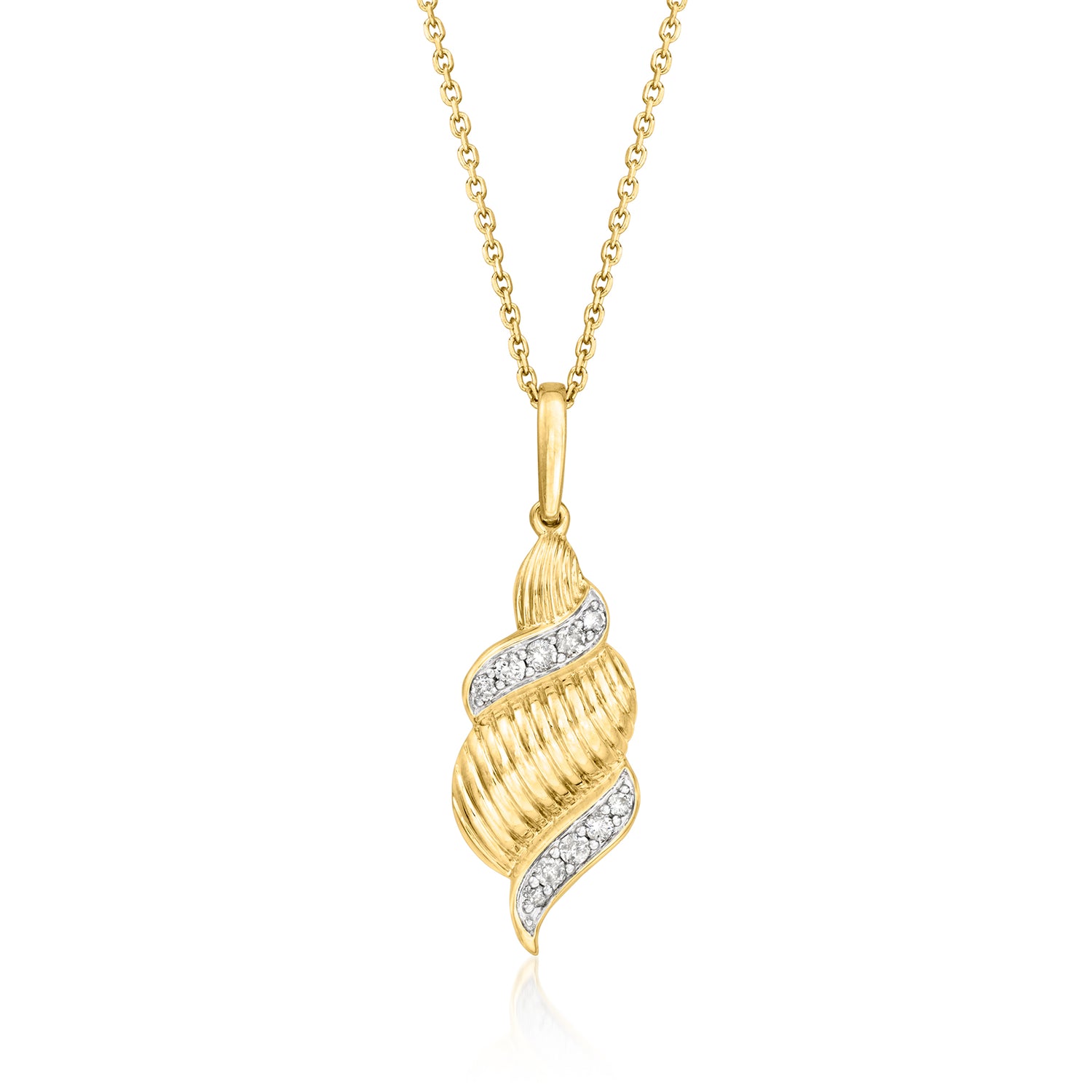 .15 ct. t.w. Diamond Spiral Pendant Necklace in 18kt Gold Over Sterling