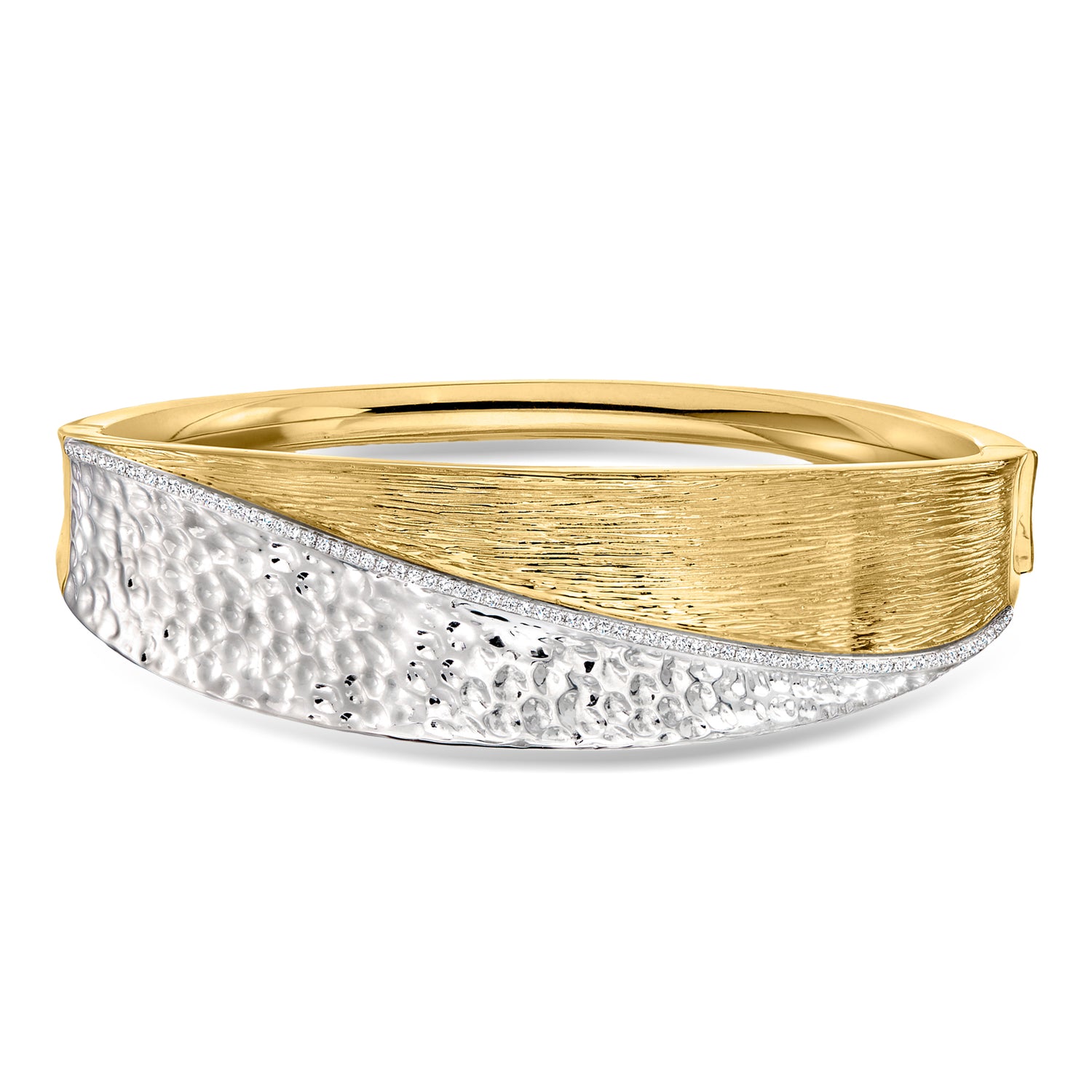 .25 ct. t.w. Diamond Bangle Bracelet in Sterling Silver and 18kt Gold Over Sterling