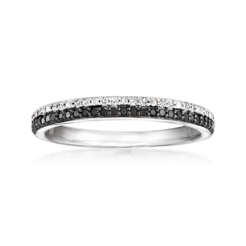 .20 ct. t.w. Black and White Diamond Ring in Sterling Silver