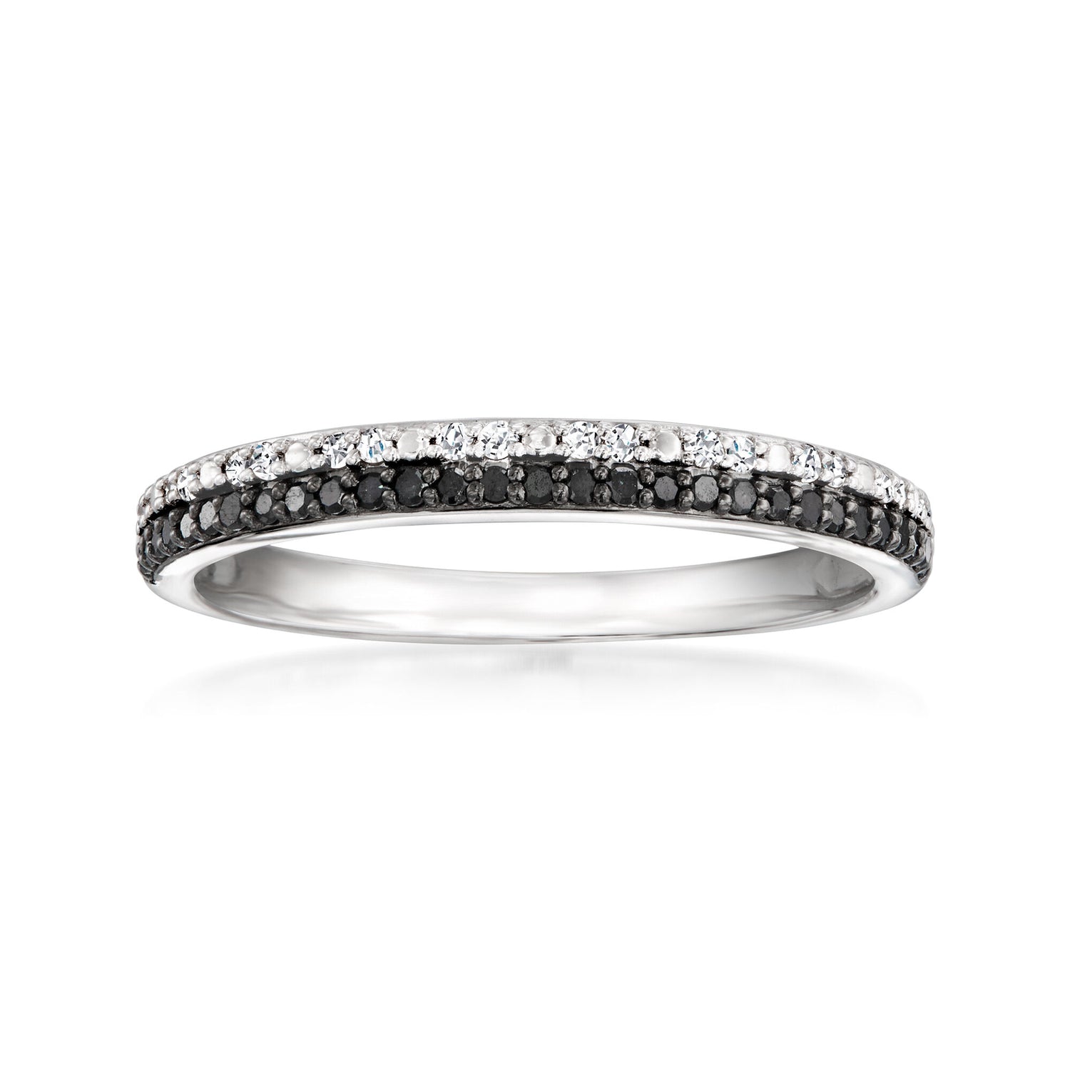 .20 ct. t.w. Black and White Diamond Ring in Sterling Silver