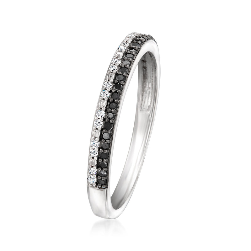 .20 ct. t.w. Black and White Diamond Ring in Sterling Silver