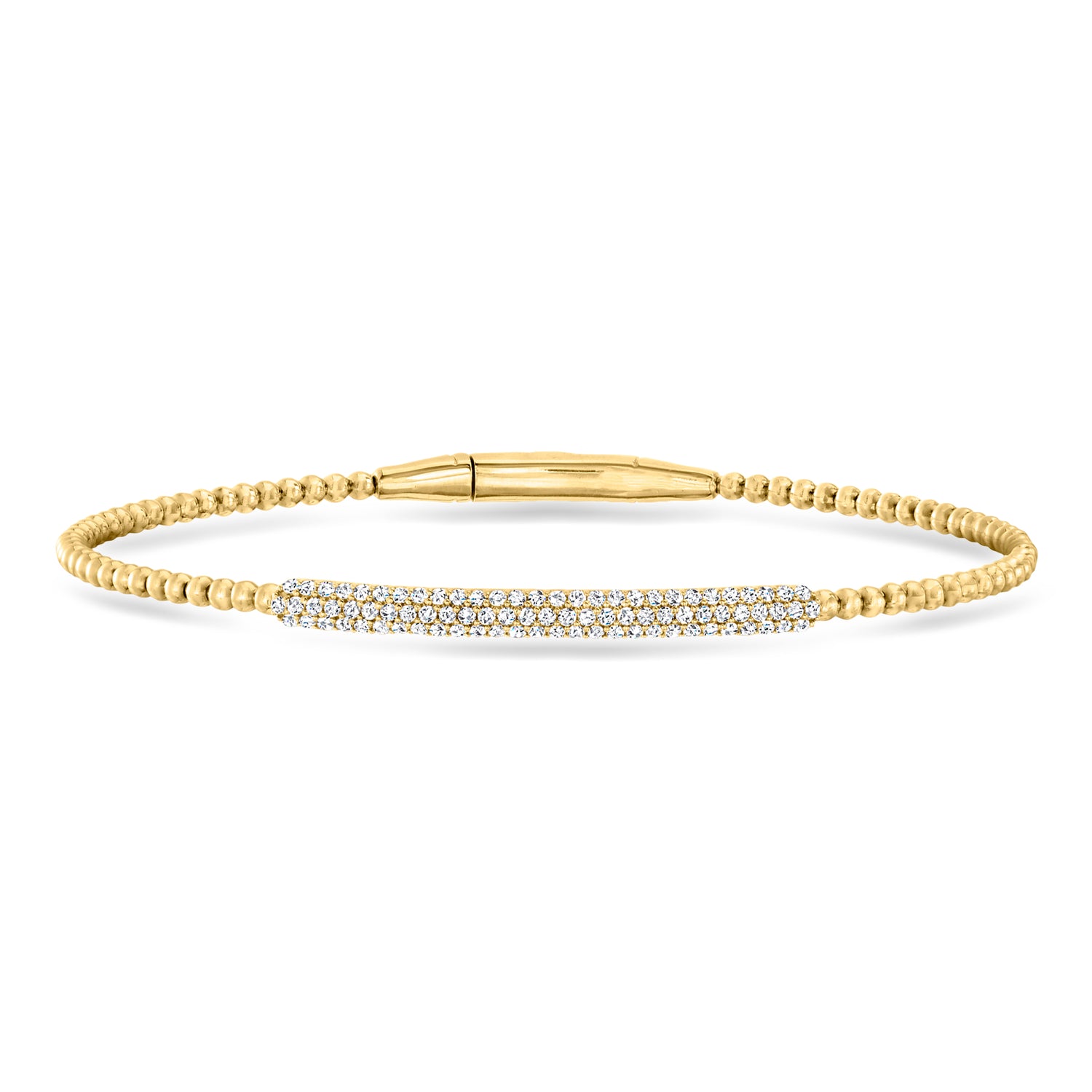 .50 ct. t.w. Lab Grown Diamond Bar Beaded Bangle Bracelet in 18kt Gold Over Sterling