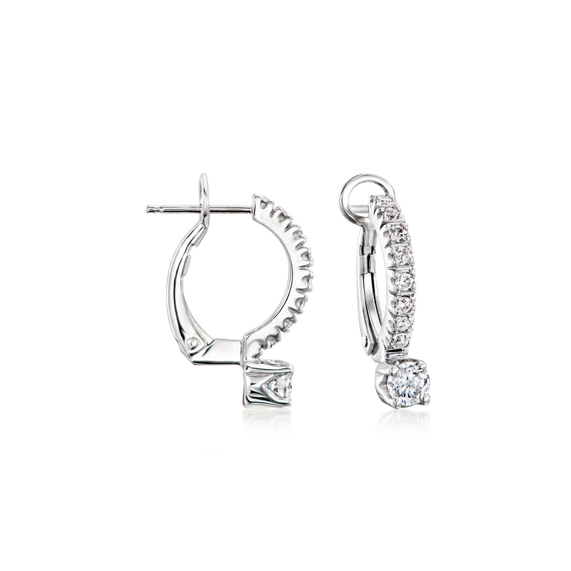 Vintage 14kt white gold diamond drop earrings with clip/post backs