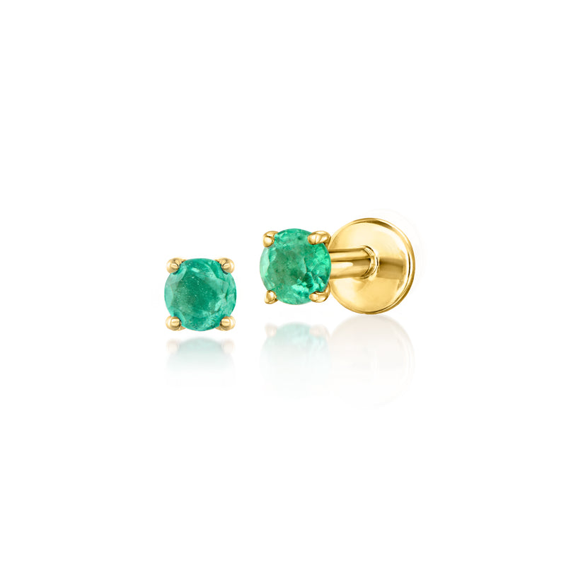 .20 ct. t.w. Emerald Flat-Back Stud Earrings in 14kt Yellow Gold