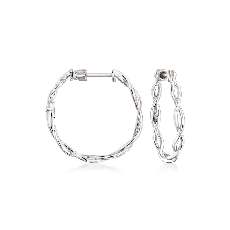 Gabriel & Co. sterling silver twisted hoop post earrings, twisted wire loop design