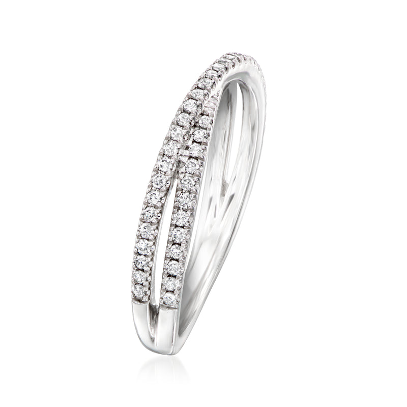 Gabriel & Co. diamond crisscross ring in 14kt white gold