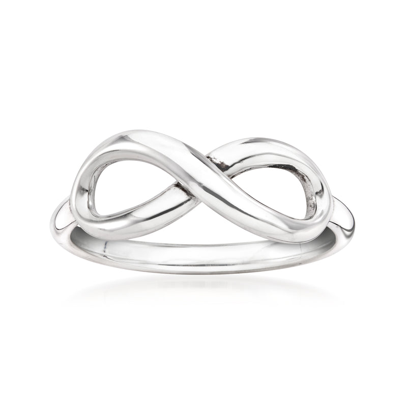 Vintage Tiffany sterling silver infinity ring with polished interlocking loops