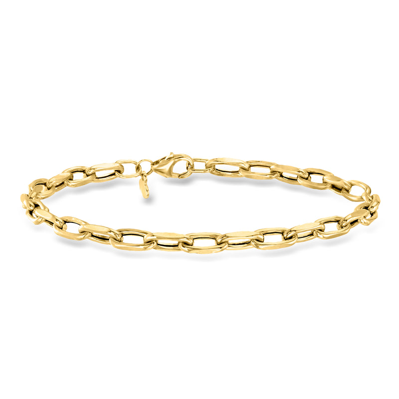 14kt yellow gold cable-chain bracelet with secure clasp