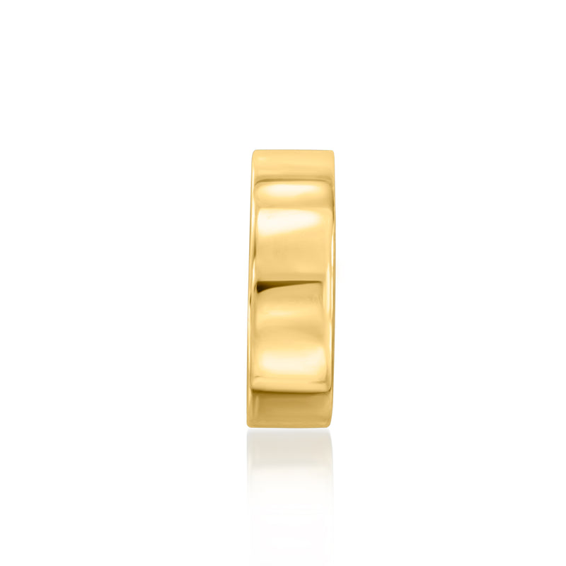 Polished gold bead charm, smooth band with round opening