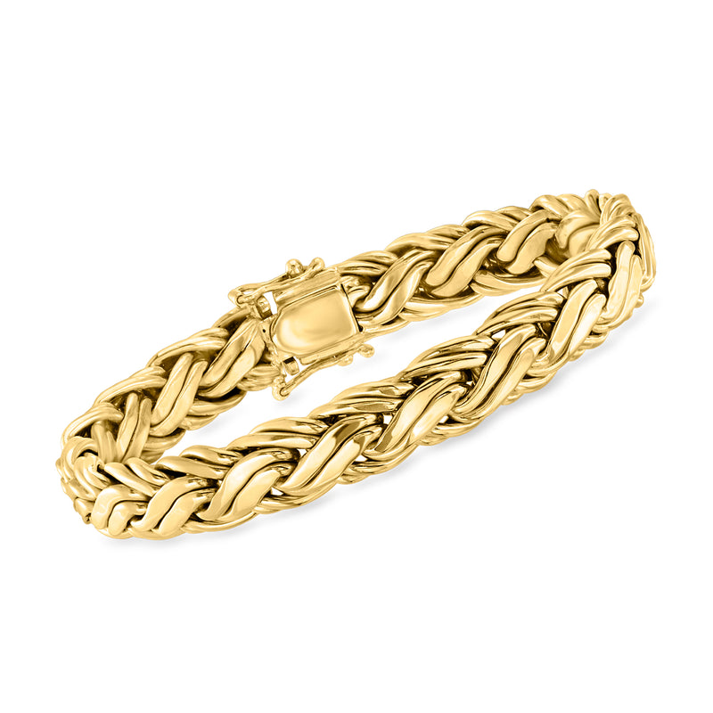 Vintage 14kt yellow gold pleated link bracelet with clasp