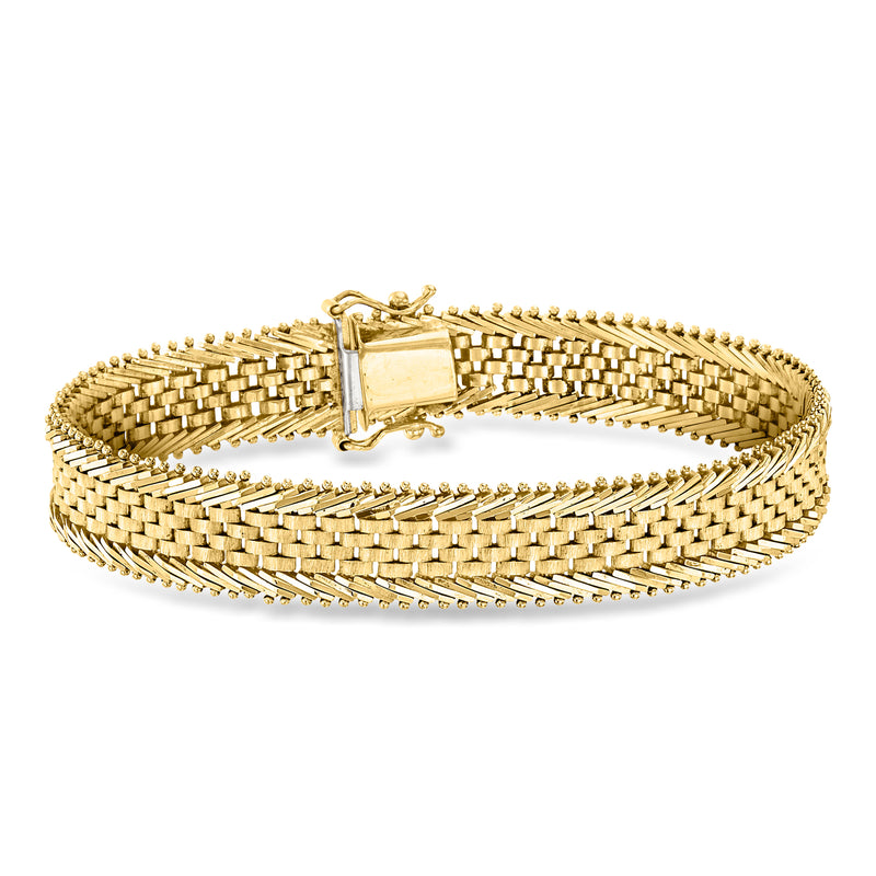 Vintage 14kt yellow gold mesh link bracelet with square clasp