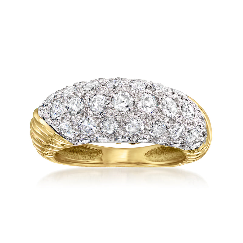 Vintage diamond cluster ring in 18kt yellow gold